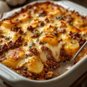 Cheesy Ground Beef and Potatoes Casserole Recipe Cheesy Ground Beef and Potatoes Casserole Recipe