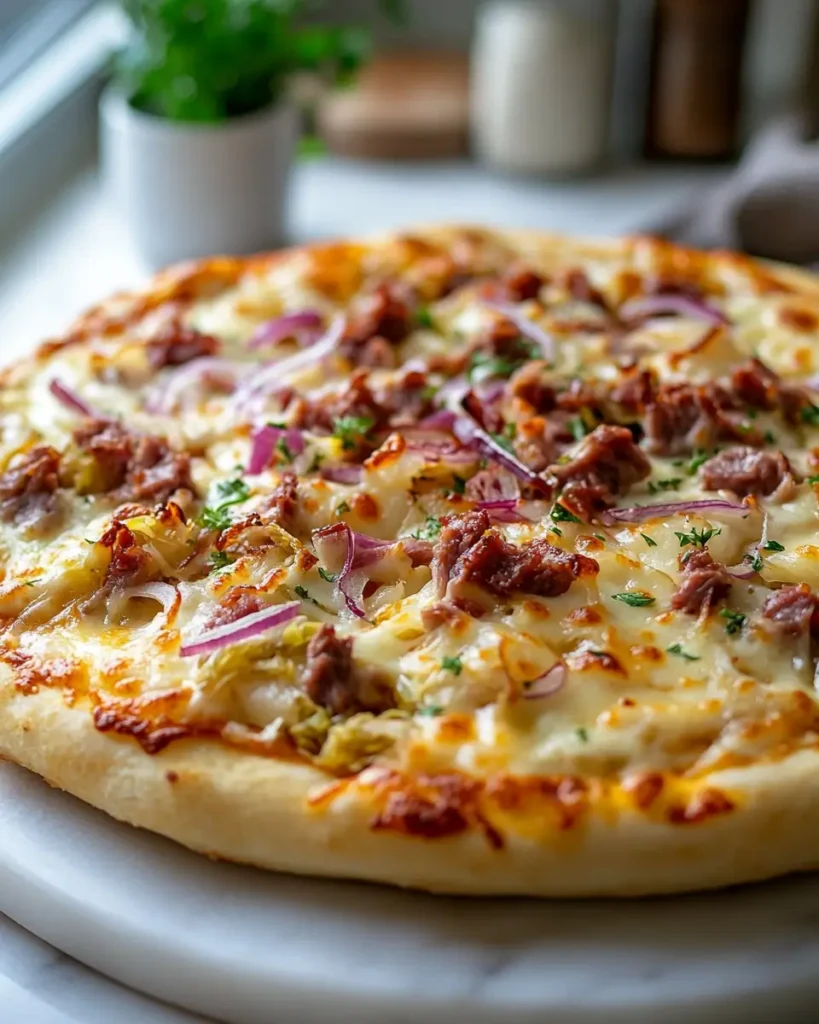 Corned Beef and Cabbage Pizza recipe Corned Beef and Cabbage Pizza