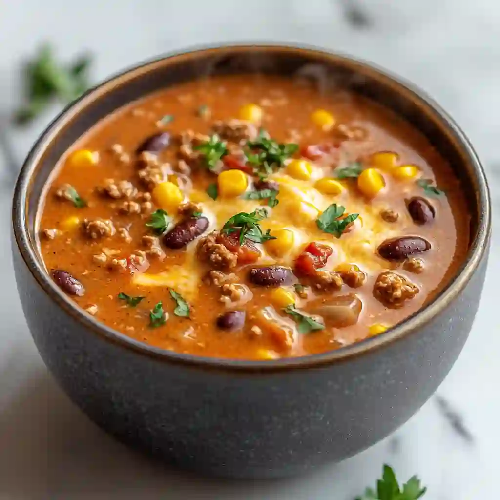 Creamy Taco Soup with Ground Beef Creamy Taco Soup with Ground Beef