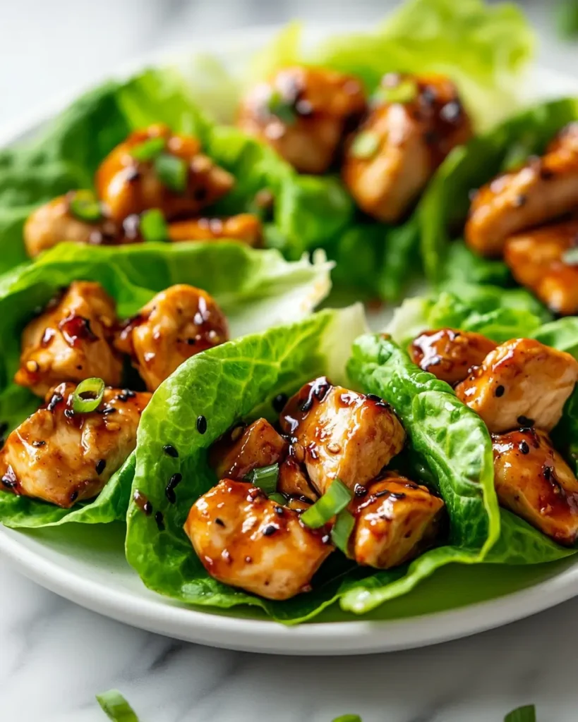 Easy Barbecued Chinese Chicken Lettuce Wraps Barbecued Chinese Chicken Lettuce Wraps