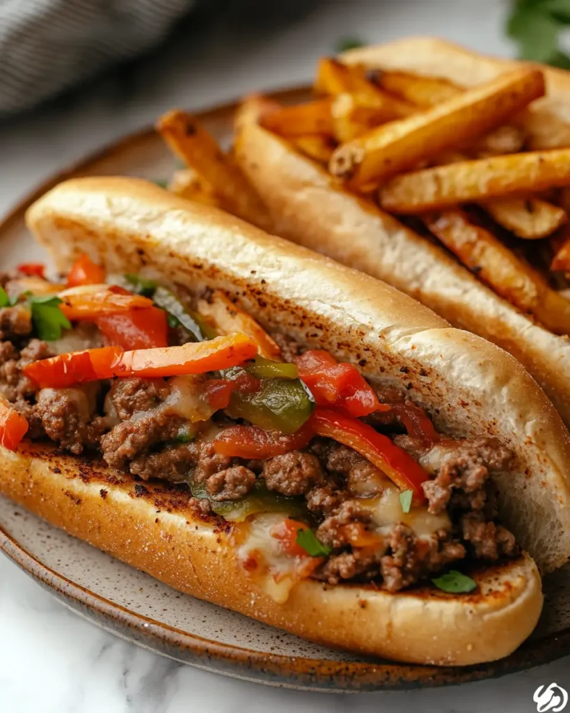 Easy Ground Beef Philly Cheesesteaks and Sausage Ground Beef Philly Cheesesteaks and Sausage