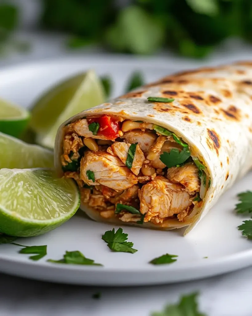 Easy Thai Chicken Wrap with Spicy Peanut Sauce Thai Chicken Wrap with Spicy Peanut Sauce