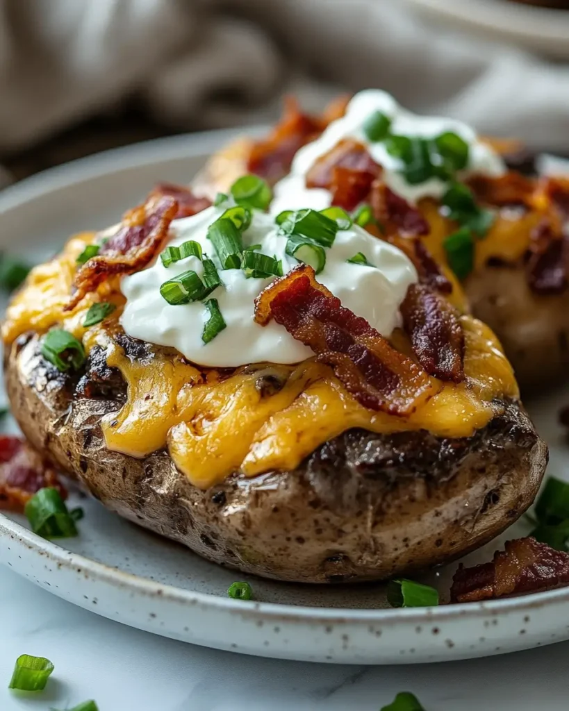 Easy bLoaded Baked Potato with Steak Loaded Baked Potato with Steak