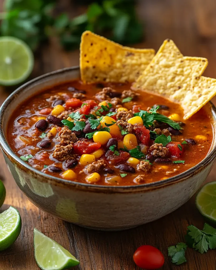 Ground Beef Taco Soup Recipe with Bean Ground Beef Taco Soup Recipe with Beans