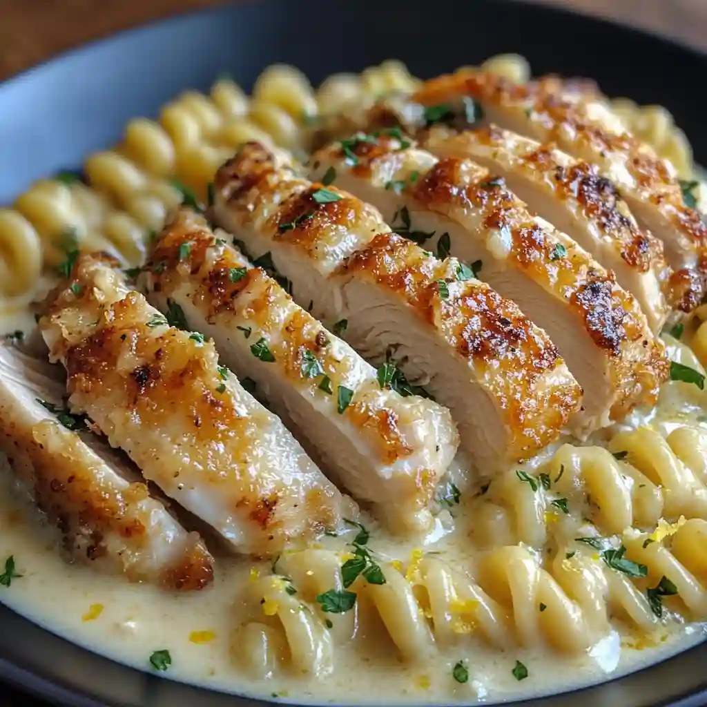 Lemon and Garlic Roast Chicken and Rotini in Parmesan Sauce Lemon and Garlic Roast Chicken and Rotini in Parmesan Sauce