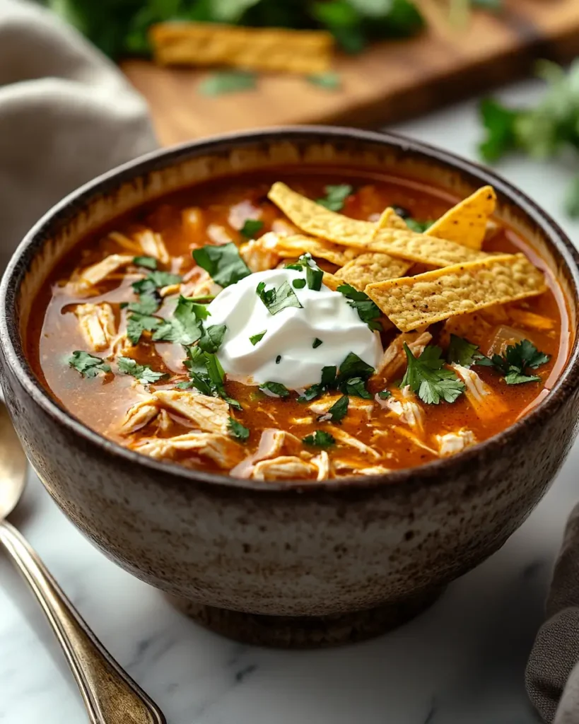 Serving Chicken Tortilla Soup Chicken Tortilla Soup