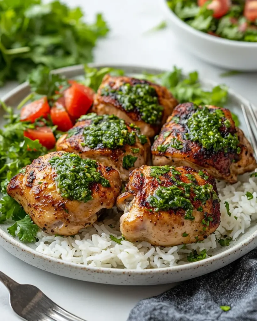 Serving Chimichurri Chicken Thighs Chimichurri Chicken Thighs