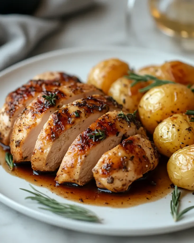 Serving Easy Lemon Herb Pot Roast Chicken Recipe Easy Lemon Herb Pot Roast Chicken Recipe