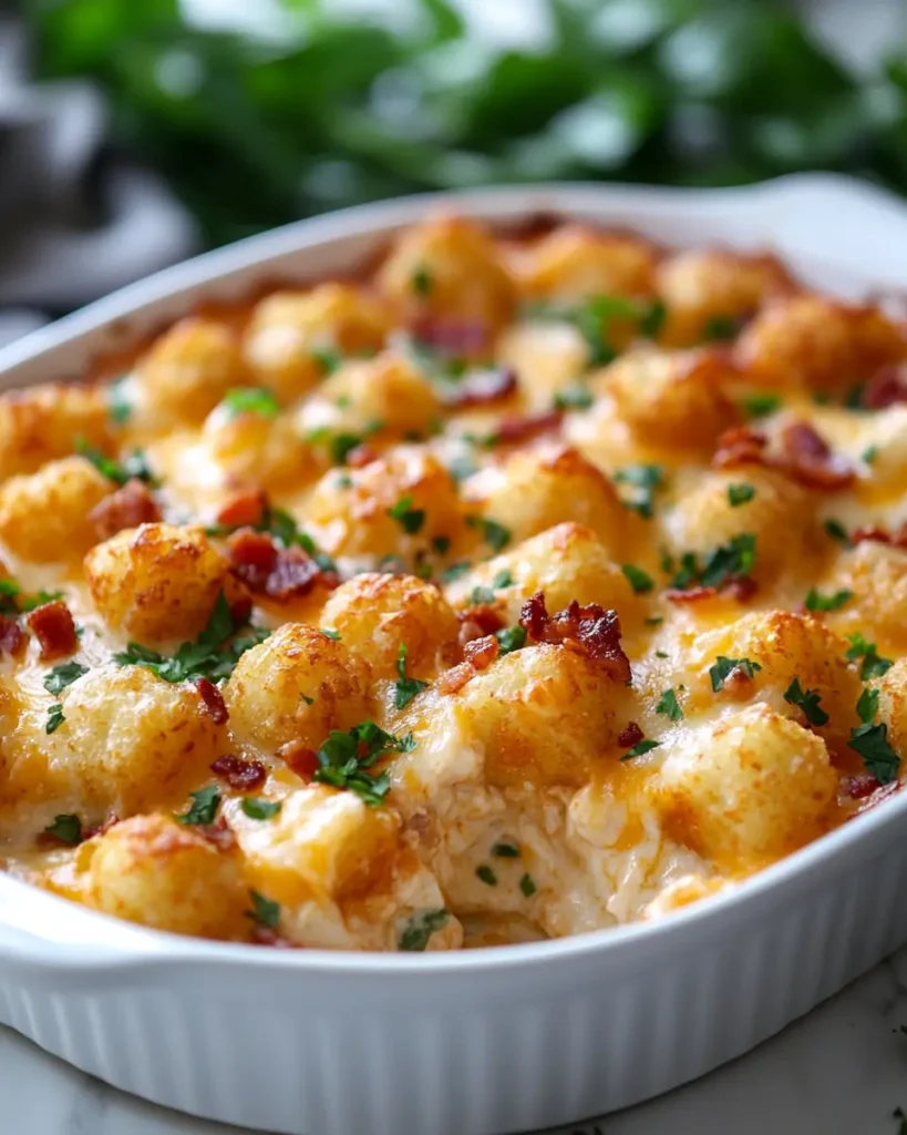 Cheesy Cracked Out Chicken Tater Tot Casserole Cheesy Cracked Out Chicken Tater Tot Casserole