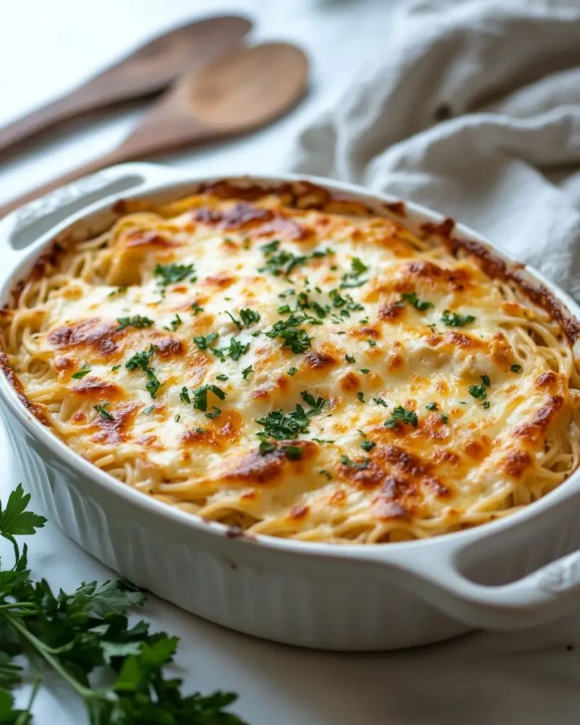 Easy Creamy Italian Southern Chicken Spaghetti Casserole recipe Creamy Italian Southern Chicken Spaghetti Casserole