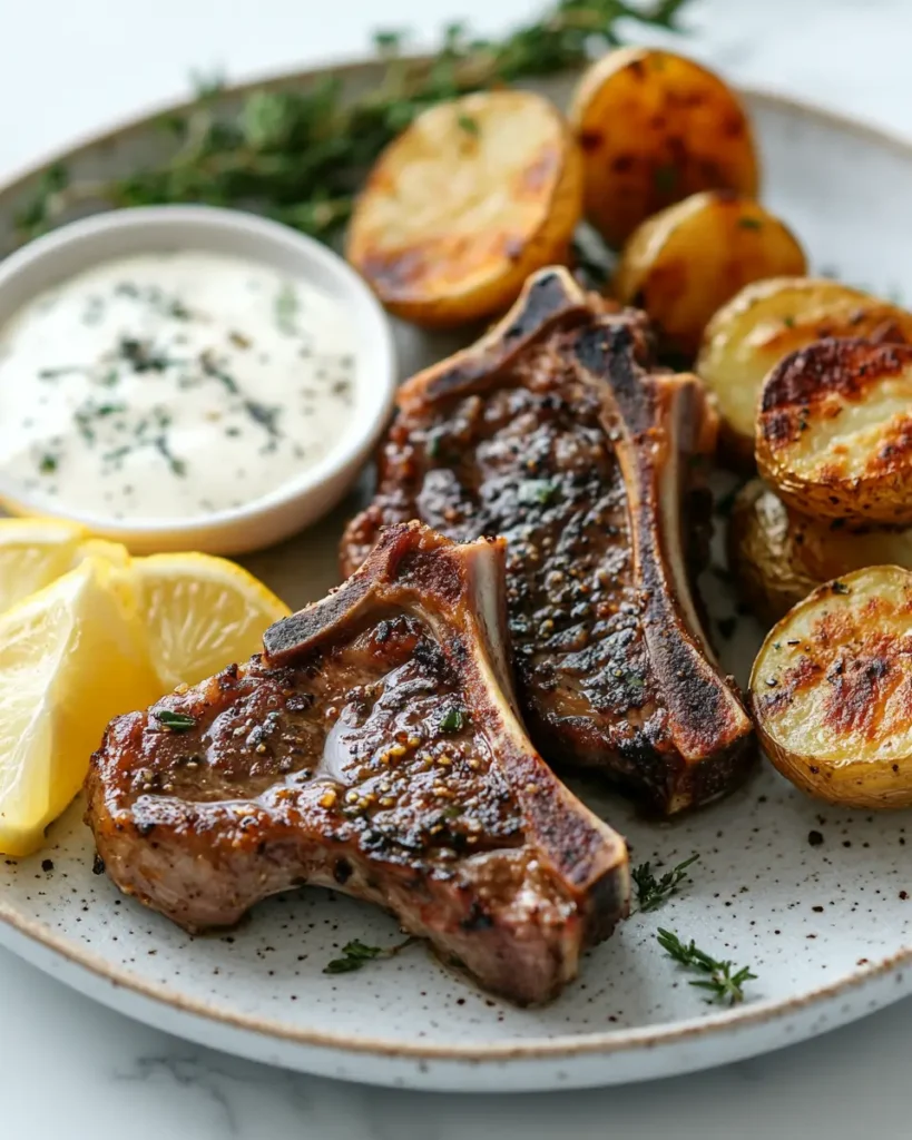 Serving Marinated Greek Lamb Chops Recipe Marinated Greek Lamb Chops Recipe
