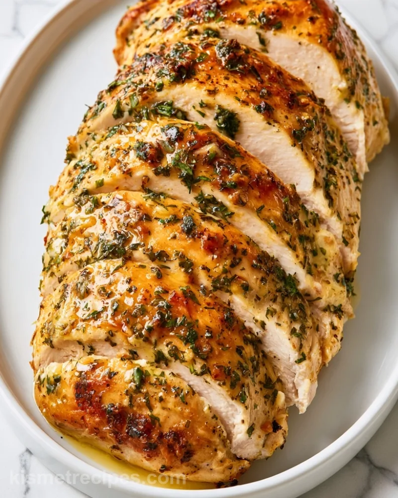 Air Fryer Turkey Breast with Herb Butter